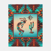 Southwest Kokopelli Fleece Blanket Deken (Voorkant)