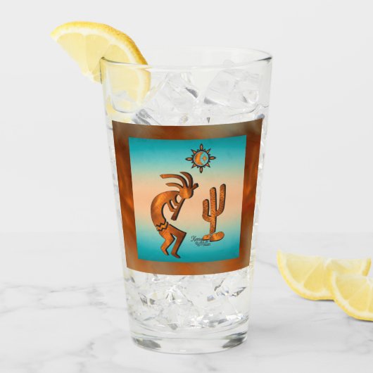 Southwest Kokopelli Glass Cup Glas (Voorkant ijs)