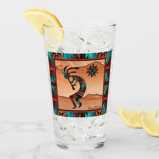 Southwest Kokopelli Glass Cup Glas (Voorkant ijs)