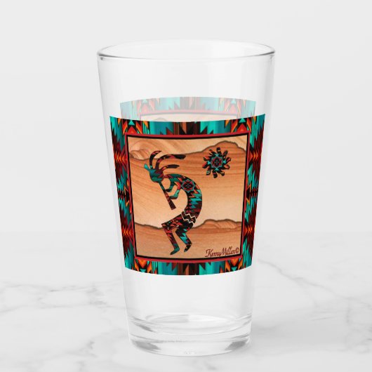 Southwest Kokopelli Glass Cup Glas (Voorkant)