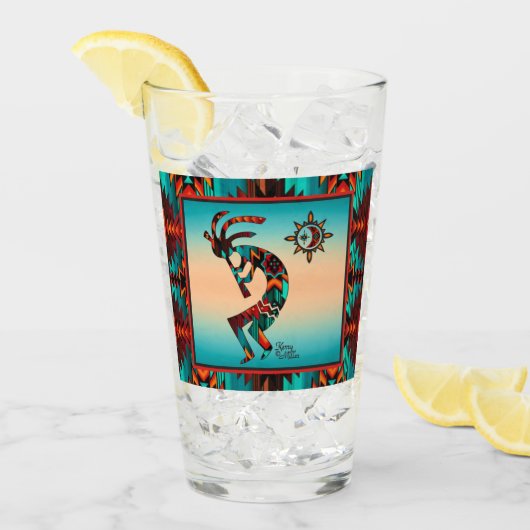 Southwest Kokopelli Glass Cup Glas (Voorkant ijs)