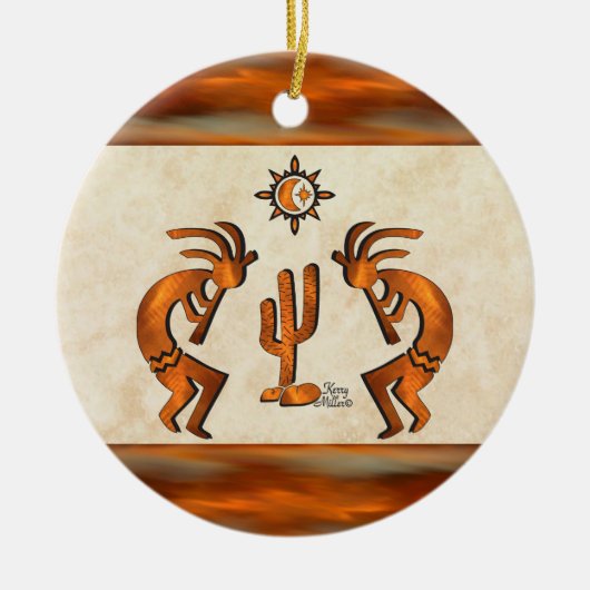 Southwest Kokopelli Keramisch Ornament (Voorkant)