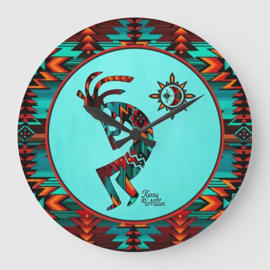 Southwest Kokopelli Large Clock Grote Klok (Voorkant)