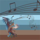 Southwest Kokopelli Music 14" Sticker (Voorkant)