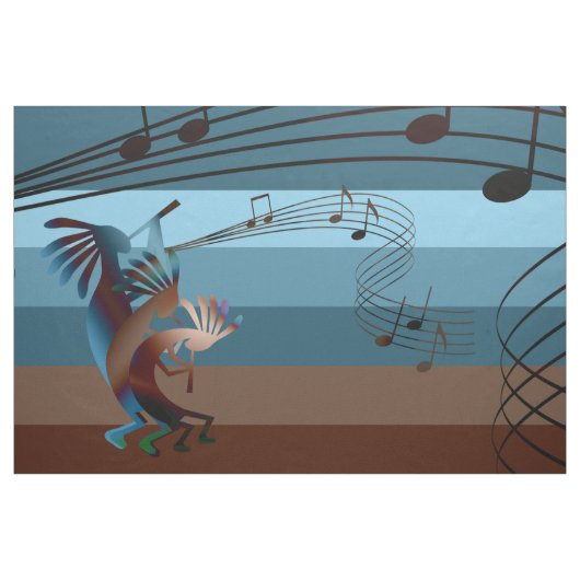 Southwest Kokopelli Music Stof (Fat Quarter)
