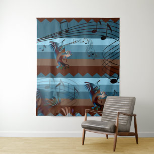 Southwest Kokopelli Music XL Tapestry Wandkleed