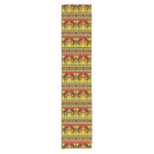 Southwest Kokopelli Pattern Yellow and Red Korte Tafelloper (Voorkant)