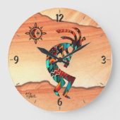 Southwest Kokopelli Round Wall klok (Voorkant)