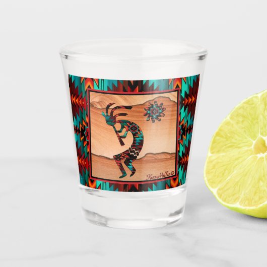 Southwest Kokopelli Shot Glass Glas (Voorkant)