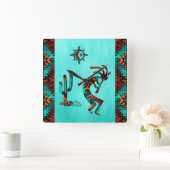 Southwest Kokopelli Square Wall Clock Vierkante Klok (Huis)