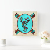 Southwest Kokopelli Square Wall Clock Vierkante Klok (Huis)