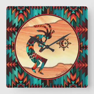 Southwest Kokopelli Square Wall Clock Vierkante Klok