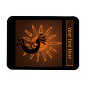 Southwest Kokopelli Sun Rustic Brown Photo Magneet (Horizontaal)