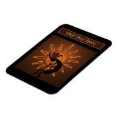 Southwest Kokopelli Sun Rustic Brown Photo Magneet (Linkerzijde)