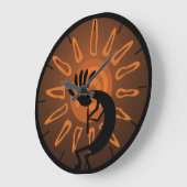 Southwest Kokopelli Sun Rustic  Grote Klok (Hoek)