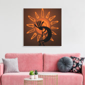 Southwest Kokopelli Sun Rustic Wrapped Canvas (Insitu (Woonkamer))