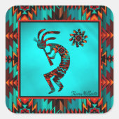 Southwest Kokopelli Vierkante Sticker (Voorkant)