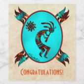 Southwest Kokopelli Wine Label Wijn Etiket (Enkel label)