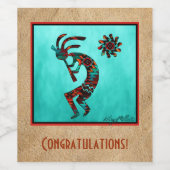 Southwest Kokopelli Wine Label Wijn Etiket (Enkel label)