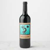 Southwest Kokopelli Wine Label Wijn Etiket (Voorkant)