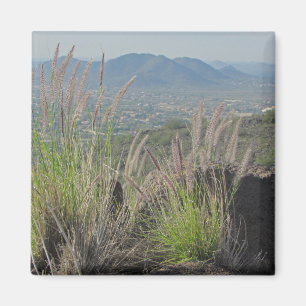 Southwest Landscape Foto Distant Mountains Magneet