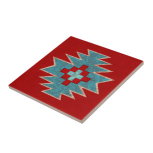 Southwest Mesa's Rood & Turkoois Tegeltje