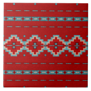 Southwest Mesa's Rood & Turkoois Tegeltje