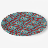 Southwest Mesas Turquoise & Red Geometric Design Papieren Bordje (Gekanteld)