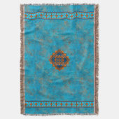 Southwest Mountain Peaks Turquoise Geometric Deken (Voorkant Verticaal)