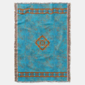 Southwest Mountain Peaks Turquoise Geometric Deken (Voorkant Verticaal)