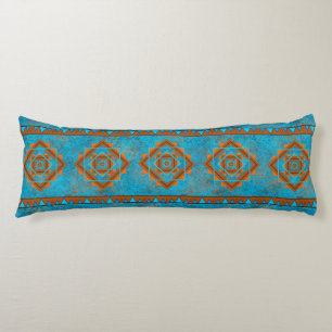 Southwest Mountain Peaks Turquoise Geometric Lichaamskussen