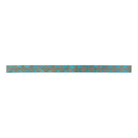 Southwest Mountain Peaks Turquoise Geometric Lint (Voorkant)