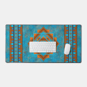 Southwest Mountain Peaks Turquoise Geometric Print Bureaumat (Keyboard & Muis)