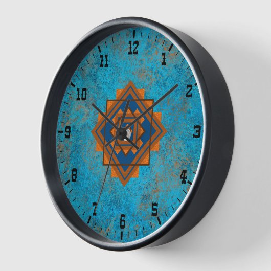 Southwest Mountain Peaks Turquoise Old West Framed (Hoek)