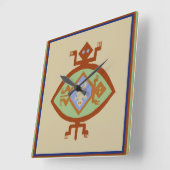 Southwest Native American Mimbres Turtle Clock Vierkante Klok (Hoek)
