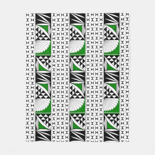 Southwest Native Sunrise in Green Fleece Deken