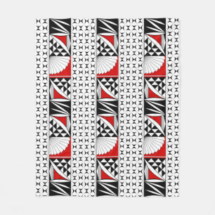 Southwest Native Sunrise in Red Fleece Deken