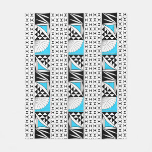 Southwest Native Sunrise in Turquoise Fleece Deken