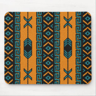 Southwest Oranje Turquoise Tribal Aztec Design Muismat