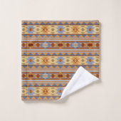 Southwest Pattern Design Rust Grey Gold Bad Handdoek (Wasdoekje)