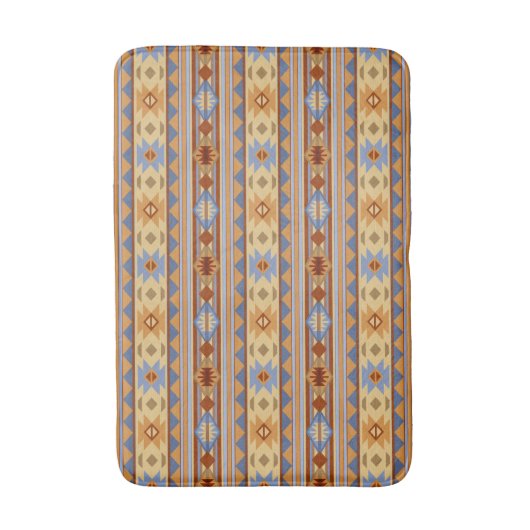 Southwest Pattern Design Rust Grey Gold Badmat (Voorkant Verticaal)