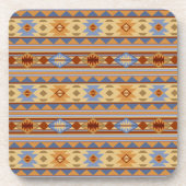 Southwest Pattern Design Rust Grey Gold Bier Onderzetter (Voorkant)