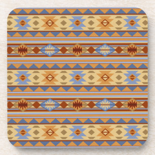 Southwest Pattern Design Rust Grey Gold Bier Onderzetter
