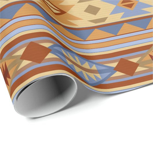 Southwest Pattern Design Rust Grey Gold Cadeaupapier (Rol Hoek)