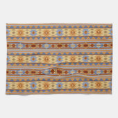 Southwest Pattern Design Rust Grey Gold Theedoek (Horizontaal)