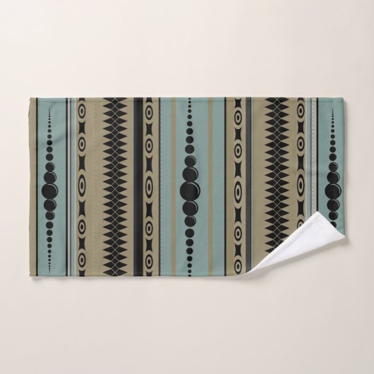 Southwest Pattern Taupe, Blauwgroen, grijs, zwart Bad Handdoek (Handdoek)