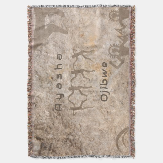 Southwest Petroglyhs Custom Tribe/Name Deken (Voorkant Verticaal)