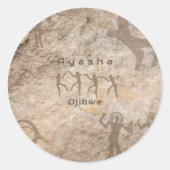 Southwest Petroglyhs Custom Tribe/Name Ronde Sticker (Voorkant)