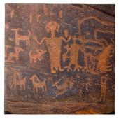 Southwest Petroglyph Ceramic Tile Tegeltje (Voorkant)