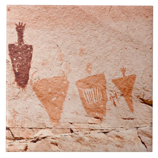 Southwest Petroglyph Ceramic Tile Tegeltje (Voorkant)